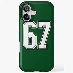 White Number 67 Sports Fan iPhone Case