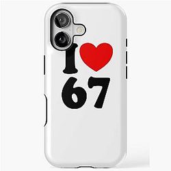 Fun Number Six Seven I Heart Six Seven Gear Phone Tough Case