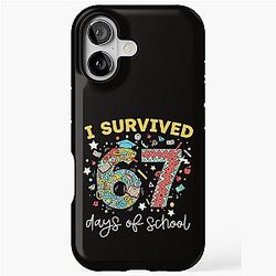 Funny I Survived 67 Days of School Design -  Back to School Humor Case