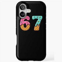 Fun Ice Cream Drip Number 6 7 Baseball Six Seven Gear Tough Case