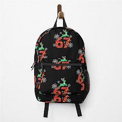 Number 67 Christmas Boys Youth Kids Backpack