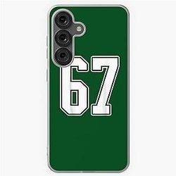 White Outline Number 67 Sports Fan Jersey Style Essential Samsung Galaxy Soft Case