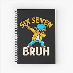 Dabbing 6 7 Numbers Funny Boys Kids Spiral Notebook