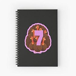 Shirt Meme with Turkeys Number 7 Pink Spiral Notebook