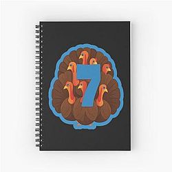 Shirt Meme with Turkeys Number 7 Spiral Notebook