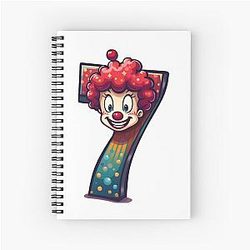 Number 7 Shirt with Clown Meme Spiral Notebook