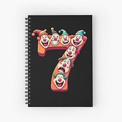 Number 7 Shirt with Clowns Meme Spiral Notebook