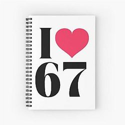 I Love 67 T-Shirt Retro Vintage Number Tee Funny Birthday Gift Idea Notebook