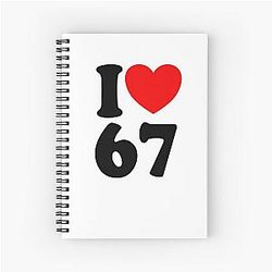 Fun Number 6-7 I Heart Six Seven Spiral Notebook