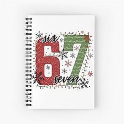 Merry Christmas 7 Graphic Unisex – Festive Number Design for Winter Christmas Season Spiral Notebook