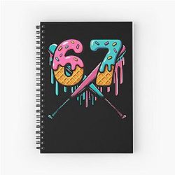 Fun Ice Cream Drip Number 67 Baseball Gear Notebook