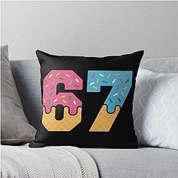 Ice Cream Drip Meme Six Gen Alpha Slang, Ice Cream Sprinkles Throw Pillow