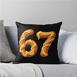 Number 67 Shirt Made Pretzels Throw Pillow