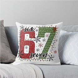 Merry Christmas Seven Graphic Unisex Festive Number Design for Winter Christmas Season Throw Pillow