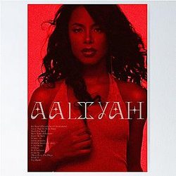 Aaliyah Red Album Inspired Poster Music Wall Art