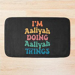 Aaliyah Funny First Name Retro Bath Mat