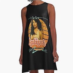 Iconic Aaliyah Tribute: Timeless R&B Legend A Line Dress
