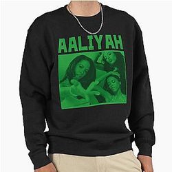 Iconic Aaliyah Tribute: Timeless R&B Legend Green Pullover Sweatshirt