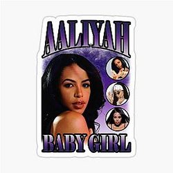 Aaliyah Purple Baby Girl Vintage Sticker Bootleg