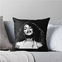 Iconic Aaliyah Tribute: Timeless R&BLegend Throw Pillow