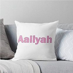 Aaliyah Name Pink Lettering Throw Pillow