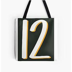 Aaron Rodgers Number 12 Tote Bag