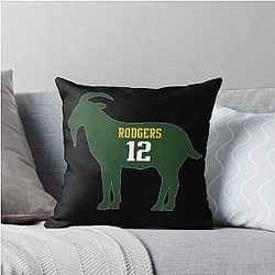 Aaron Rodgers GOAT Throw Pillow