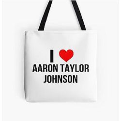I Heart Aaron Johnson Marvel and Movie Inspired Fan Gift All Over Print Tote Bag