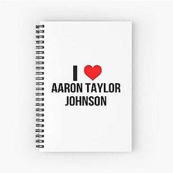 I Heart Aaron Taylor-Johnson Marvel Movie Inspired Fan Gift Spiral Notebook