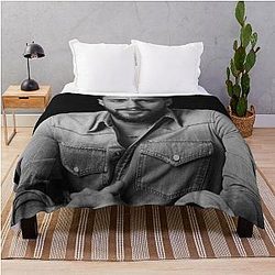 Aaron Taylor Johnson Handsome Throw Blanket