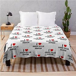 I Heart Aaron Taylor Johnson Marvel Movie Inspired Fan Gift Throw Blanket