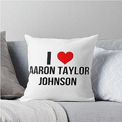 I Heart Aaron Taylor Johnson Marvel Movie Inspired Fan Gift Throw Pillow