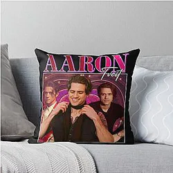 Aaron Tveit Retro Design Throw Pillow
