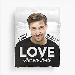 I Just Really Love Aaron Tveit Duvet Cover