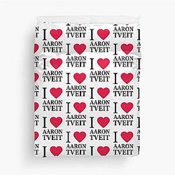 I Love Aaron Tveit Duvet Cover