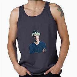 Aaron Tveit flower tank top