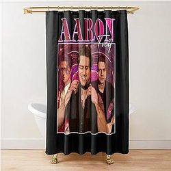 Aaron Tveit Retro Design Shower Curtain