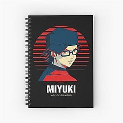 Ace of Diamonds Quotes: Miyuki Catcher with Glasses Spiral Notebook