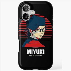 Ace of Diamonds Miyuki Kazuya Catcher with Glass iPhone Tough Case