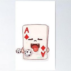 Playful Ace of Diamond Poster