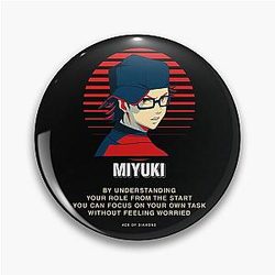 Ace of Diamond Quotes Miyuki with Glasses Pin