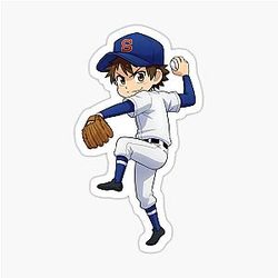 Eijun Sawamura Pitching Pose Ace of Diamond Sticker