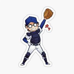 Kazuya Miyuki Catcher Pose - Ace of Diamonds Sticker
