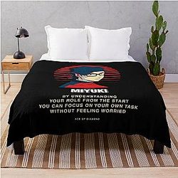 Ace of Diamond Quotes Miyuki Kazuya with Glasses Throw Blanket