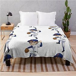 Eijun Sawamura Pitching Pose Ace of Diamonds Throw Blanket