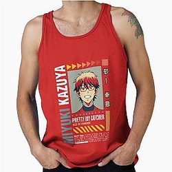 Street Wear Ace of Diamond Kazuya Miyuki Catcher Smile Tank Top