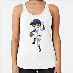 Eijun Sawamura Pitching Pose Ace of Diamond Racerback Tank Top