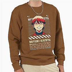 Street Wear Ace of Diamonds Kazuya Miyuki Catcher Smile Pullover Sweatshirt