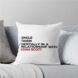 Mentally in a relationship with Adam Scott throw pillow