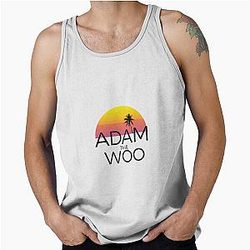 Adam the Retro Sunset Logo Coconut Trees Tank Top